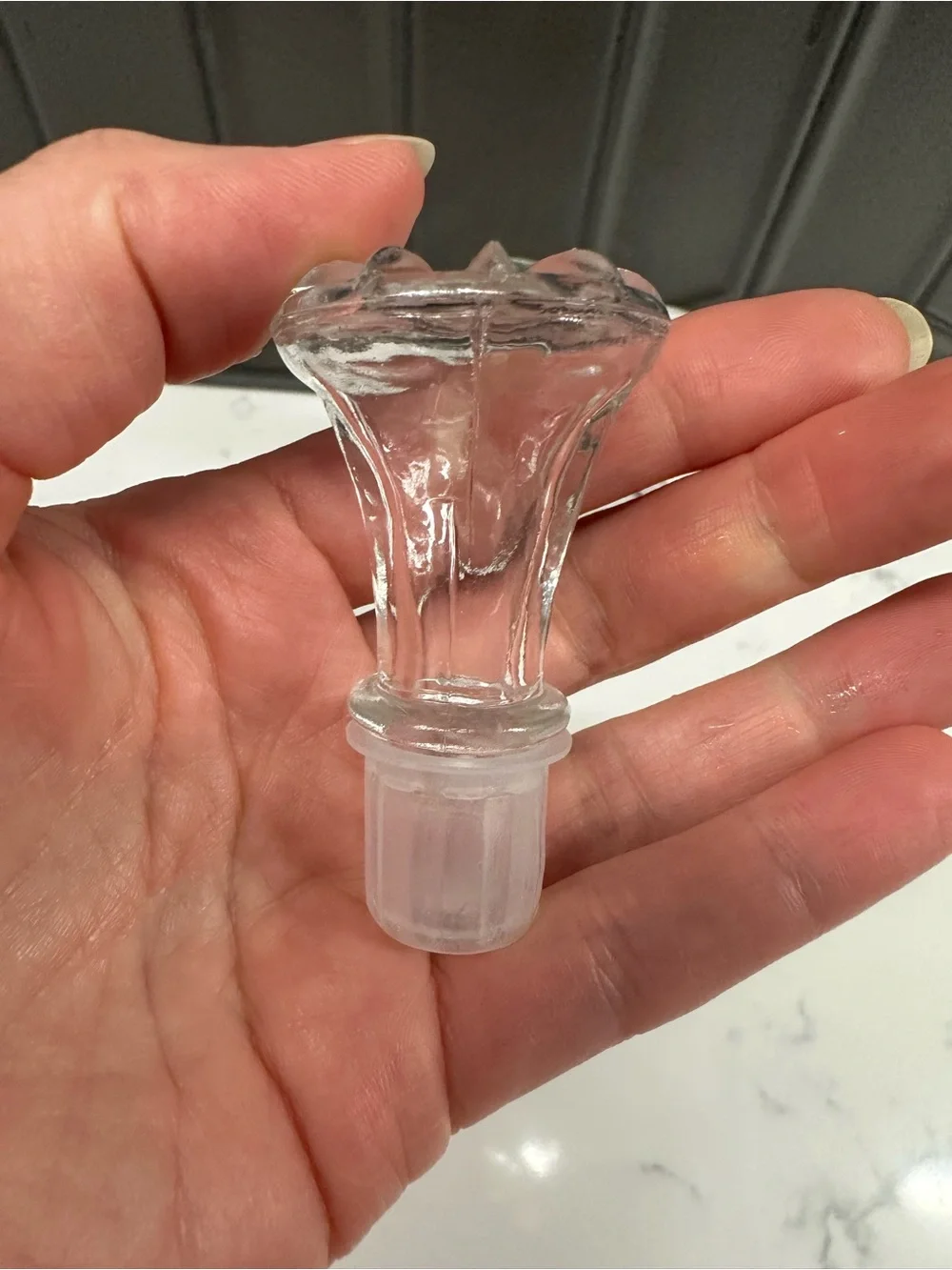 Vintage Anchor Hocking clear pressed glass cruet Oil/Vinegar Storage 6 oz